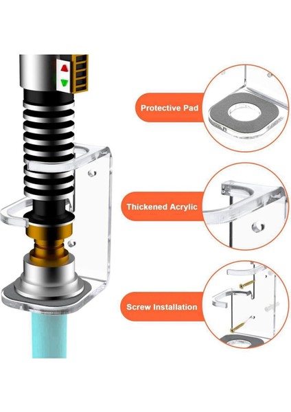 Lightsaber Duvara Montaj Standı Akrilik Lightsabers Ekran Tutucu Işın Kılıcı Duvar Raf Kanca Askı Koruyucu Ped ile (Yurt Dışından) indirimleri
