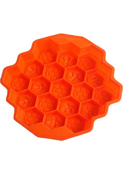 Petek Silikon Sabun Kalıbı 19 Delikli Pişirme Kek Kalıbı Aile Veya Arkadaşlar Partisi Için Bakeware (Turuncu) (Yurt Dışından)