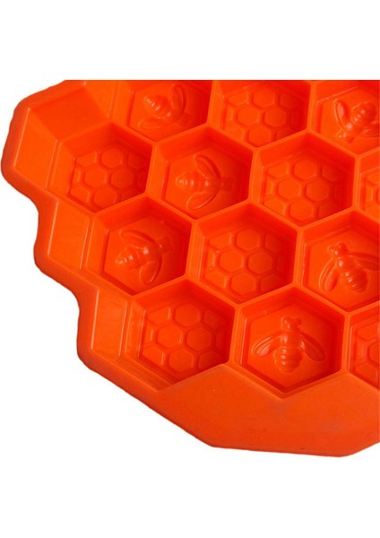 Petek Silikon Sabun Kalıbı 19 Delikli Pişirme Kek Kalıbı Aile Veya Arkadaşlar Partisi Için Bakeware (Turuncu) (Yurt Dışından)