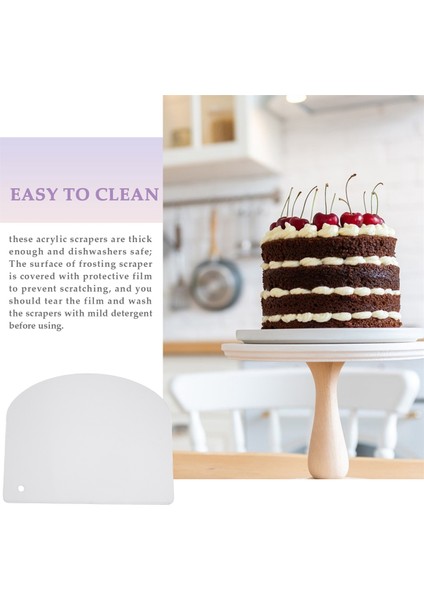 6 Parça Şeffaf Akrilik Buzlanma Buzlanma Buttercream Kek Pürüzsüz Kazıyıcı Kontur Tarak Kek Kenar Pürüzsüz Aracı (Yurt Dışından) modelleri