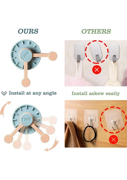 Kendinden Yapışkanlı Kancalar Duvar Kancaları, 10'lu Paket Kancalar Üzerinde Yapışkan, Montlar Için Çift Yapışkanlı Kancalar Banyo Havluları Anahtarlar Kapı -B (Yurt Dışından)