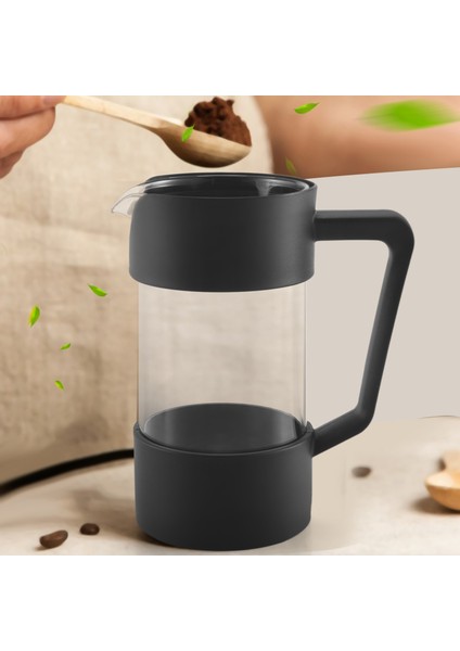 French Press Kahve ve Çay Makinesi, Kalınlaştırılmış Borosilikat Cam Kahve Presi Paslanmaz ve Bulaşık Makinesinde Yıkanabilir, Siyah (Yurt Dışından)