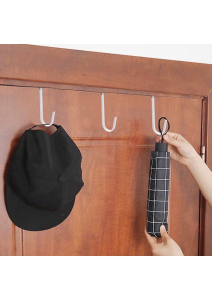 Giysileri Asmak Için Kapı Üstü Kancaları, 6 Paket Askı Yumuşak Kauçuk Yüzey Çizilmeleri Önler, Banyo Için Kapı Kancası Siyah (Yurt Dışından)