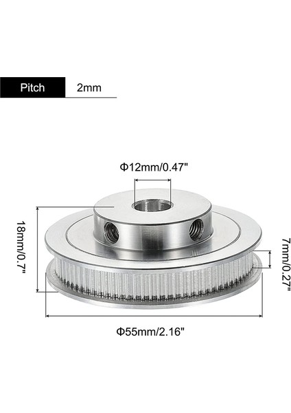 80 Diş 12MM Delik Zamanlama Kasnağı, 3D Yazıcı Kemeri Için M5 Vidalı Alüminyum Senkron Tekerlek Gümüş, Cnc Makinesi (Yurt Dışından)