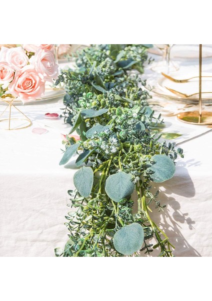 2 Adet Yapay Okaliptüs Yaprakları Garland, 6.5ft Yeşillik Buzlu Asma Düğün Masa Koşucu Mantel Ev Dekor Için (Yurt Dışından) indirimleri