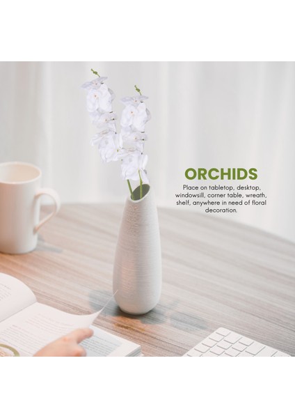 Adet 38 Inç Yapay Gerçek Iletişim Orkide Çiçekler 9 Kafaları Lateks Phalaenopsis Kaynaklanıyor Dıy Düğün Centerpieces, Mutfak (Yurt Dışından)