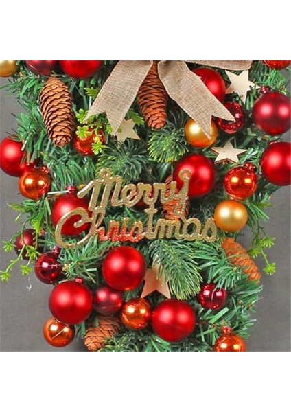 Ön Kapı Için Noel Tardrop ve Çelenk Noel Süslemeleri Süsler Için Kış Noel Merdiven Garland (Yurt Dışından)