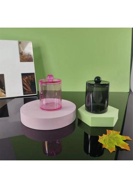4 Paket Pamuk Topu Tutucu Dağıtıcılar Kavanoz Banyo Kavanozları Kapaklı Pamuklu Çubukla Tuvalet Vanity Organizatör B (Yurt Dışından) fırsatları