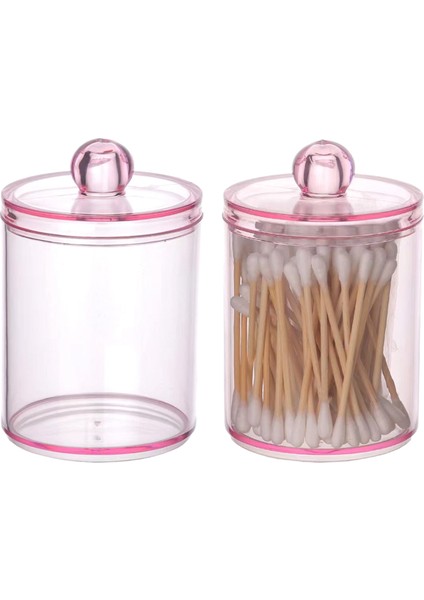 4 Paket Pamuk Topu Tutucu Dağıtıcılar Kavanoz Banyo Kavanozları Kapaklı Pamuklu Çubukla Tuvalet Vanity Organizatör B (Yurt Dışından) indirimleri