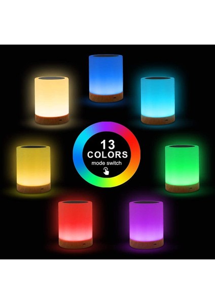 Iletişim LED Gece Lambası Oturma Odası Ofis Başucu Lambaları Renk Değiştirme Rgb Sensör Kontrolü USB Şarj Bağlantı Noktası ile (Yurt Dışından) modelleri
