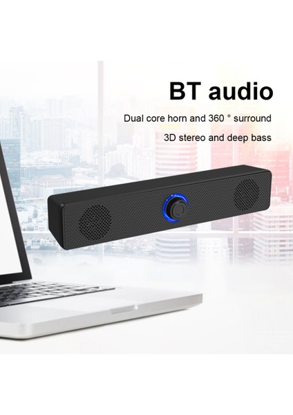 USB Powered Soundbar Bluetooth 5.0 Hoparlör 4d Surround Stereo Bas Subwoofer Ses Çubuğu Dizüstü Bilgisayar Ev Sineması Için (Yurt Dışından)