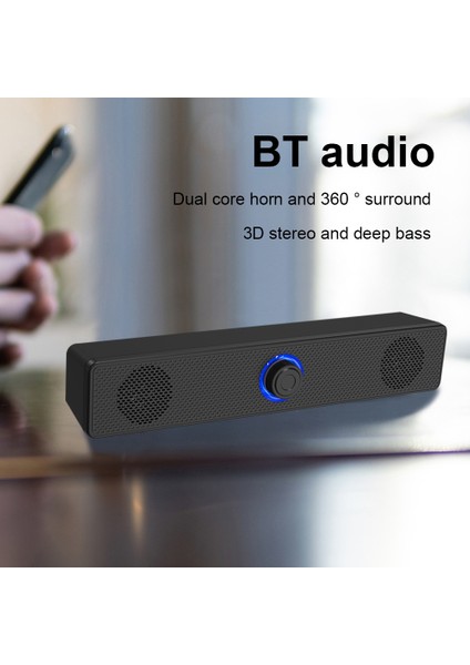 USB Powered Soundbar Bluetooth 5.0 Hoparlör 4d Surround Stereo Bas Subwoofer Ses Çubuğu Dizüstü Bilgisayar Ev Sineması Için (Yurt Dışından)