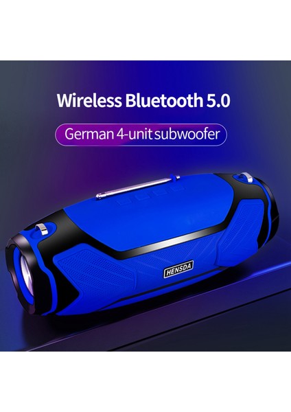 40W Kablosuz Bluetooth Hoparlörler Pc Bilgisayar Müzik Merkezi Radyo Için Taşınabilir Açık Sütun Stereo Subwoofer (Mavi) (Yurt Dışından)