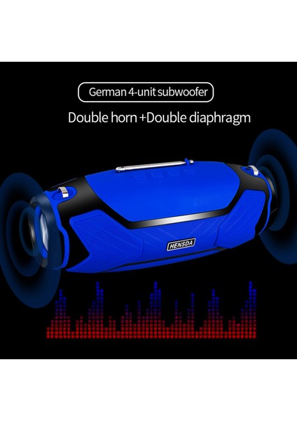 40W Kablosuz Bluetooth Hoparlörler Pc Bilgisayar Müzik Merkezi Radyo Için Taşınabilir Açık Sütun Stereo Subwoofer (Mavi) (Yurt Dışından)