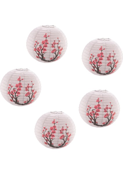 12 Inç Japon/çin Kağıt Fenerler (5'li Set, Kırmızı Sakura) (Yurt Dışından) fiyatları