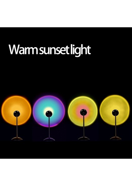 Gün Batımı Lambası LED Fotoğraf Işığı, Oda Stüdyo Dekoru Için USB 360 ° Dönme Atmosfer Projektör Gece Lambası (Yurt Dışından)