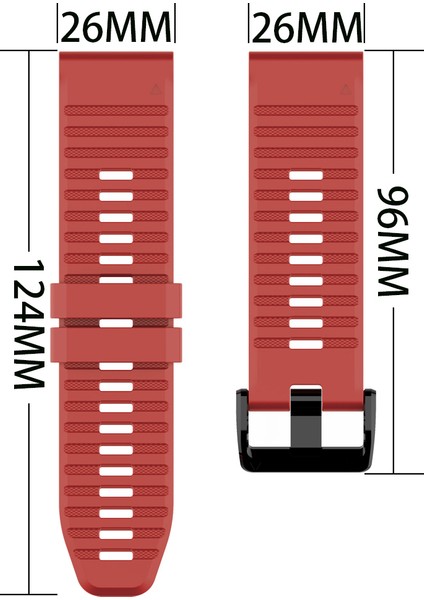 Akıllı Saat Kordonu 6X/FENIX5X/FENIX3 /D2FORERUNNER(26MM Genişlik Kırmızı) (Yurt Dışından)