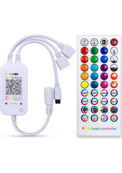DC5-24V Bluetooth LED Denetleyici + 40 Tuşlar Uzaktan Kumanda App Kontrolü ve Müzik Senkronizasyonu Rgb Ir Rf Için 5050 3528 Rgb LED Işık (Yurt Dışından)