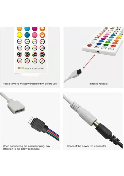 DC5-24V Bluetooth LED Denetleyici + 40 Tuşlar Uzaktan Kumanda App Kontrolü ve Müzik Senkronizasyonu Rgb Ir Rf Için 5050 3528 Rgb LED Işık (Yurt Dışından)