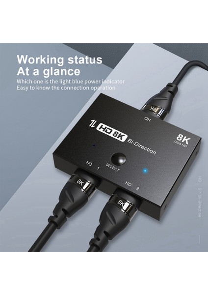 8k 2'ye 1 Çıkış 1'e 2 Çıkış Hd Dönüştürücü Çoklu Cihaz Bağlantısı Anahtarlama Için Bilgisayar Projeksiyonunu Tv Adaptörüne (Yurt Dışından)