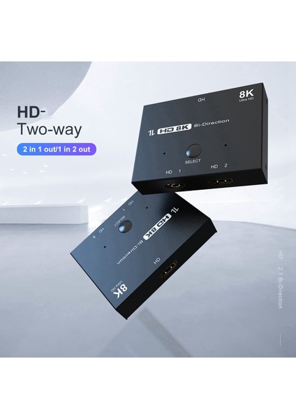 8k 2'ye 1 Çıkış 1'e 2 Çıkış Hd Dönüştürücü Çoklu Cihaz Bağlantısı Anahtarlama Için Bilgisayar Projeksiyonunu Tv Adaptörüne (Yurt Dışından)