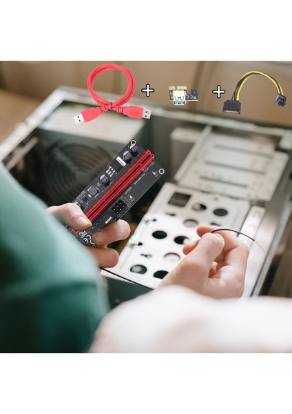 Ver 009S Pcıe Yükseltici 1x - 16X Gpu Madenciliği Için Grafik Uzatma Kartı Yükseltici Kart Genişletici, Pcı Express Adaptörü, 6'lı Paket (Yurt Dışından)