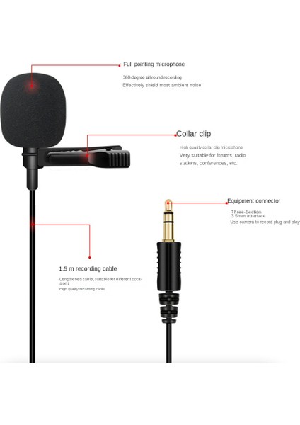 Çok Yönlü Mikrofon 3.5mm Yaka Kravat Klipsi Mikrofonlar Mini Ses Mikrofon Kamera Bilgisayar Dizüstü Telefon Için (Yurt Dışından)