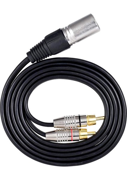 Xlr Erkek 2 Rca Erkek Fiş Stereo Ses Kablosu Konektörü Y Splitter Kablosu Mikrofon Karıştırma Konsolu Amplifikatör (1.5 M) (Yurt Dışından)