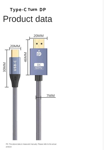 USB C'den Displayport Kablosuna Çift Yönlü 8k 60Hz Ekran Bağlantı Noktasından Tip-C'ye 3.1 Dp Kablosu Için 3 Pro Için (Yurt Dışından) fırsatları