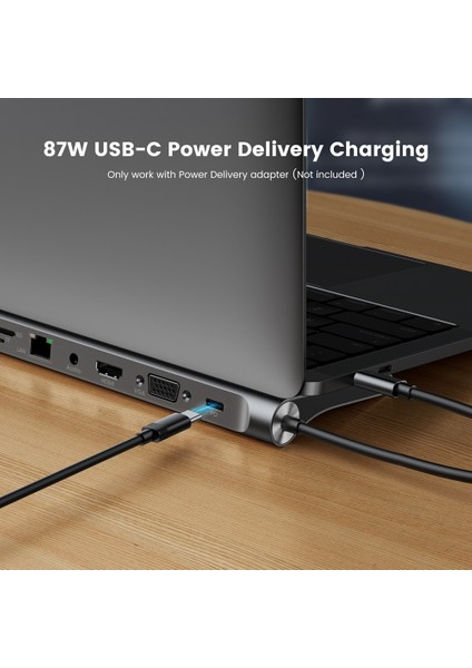 11'i 1 Arada USB Hub Usb'den Tip C'ye Adaptör USB C Hub 3.0 USB Ayırıcı 4K -Uyumlu Hub USB C Mikro Okuyucu RJ45 Hub (Yurt Dışından)