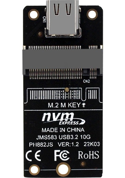 Type-C - M.2 Adaptörü Nvme SSD Adaptörü Nvme Muhafaza M.2 - USB 3.2 Type-C Desteği M.2 SSD 2230 2242 2260 2280 (Yurt Dışından)
