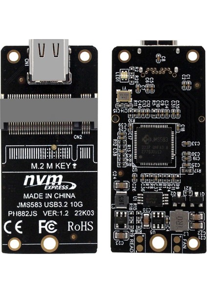 Type-C - M.2 Adaptörü Nvme SSD Adaptörü Nvme Muhafaza M.2 - USB 3.2 Type-C Desteği M.2 SSD 2230 2242 2260 2280 (Yurt Dışından)