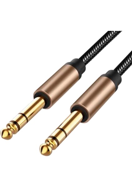 6.5mm Jack Ses Kablosu Örgülü Gitar Mikser Amplifikatör 1.8 M Jack Kablosu Erkek - Erkek Aux Kablosu (Yurt Dışından)