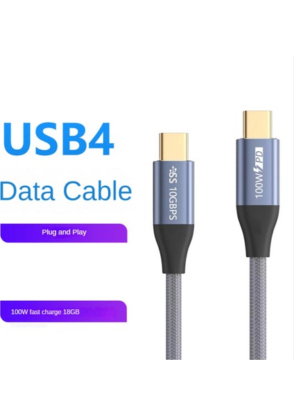 Type-C - C Kablosu USB C 100W USB 3.1 Gen2 10GBPS 4K 60Hz Video Naylon Dokuma Alaşımlı Güç Hattı Bilgisayar Dizüstü Bilgisayarları Için (Yurt Dışından)