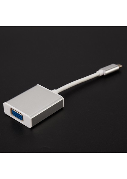 USB C 3.1 Tip C VGA Monitör Projektör Video Kablosu Dönüştürücü Adaptör Hd Gümüş (Yurt Dışından)
