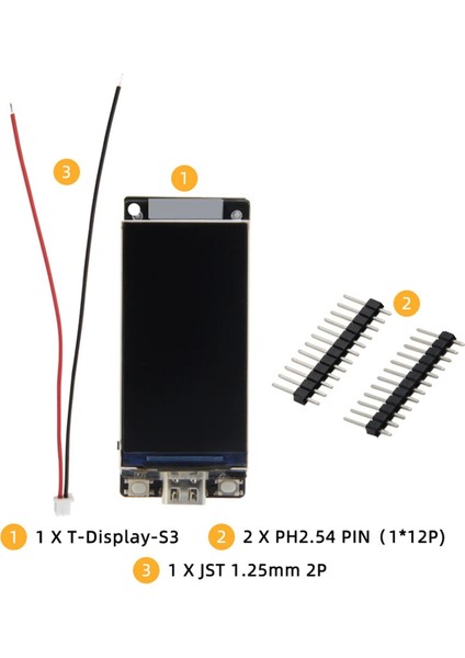 ESP32-S3R8 T-Display-S3 Geliştirme Kartı 1.9 Inç LCD Ekran Wıfı Bluetooth5.0 170X320 Kablosuz Modül (Yurt Dışından)