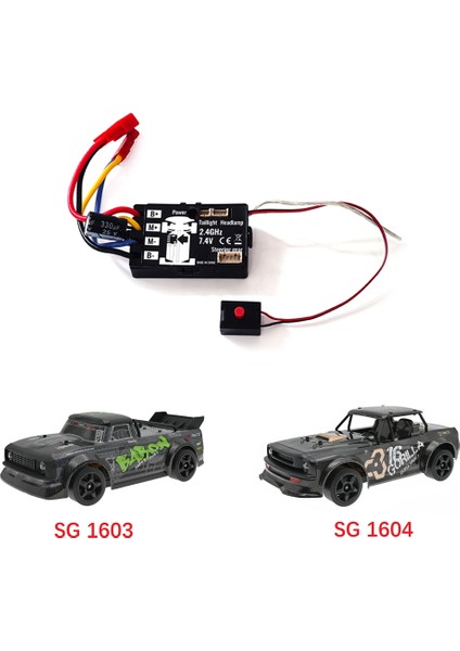 Rc Araba 2.4g Esc Yardımcı Gyro ile SG1603 SG1604 SG1605 SG1606 UD1601 UD1602 UD1603 1/16 Rc Araba Parçaları Aksesuarları (Yurt Dışından) fırsatları