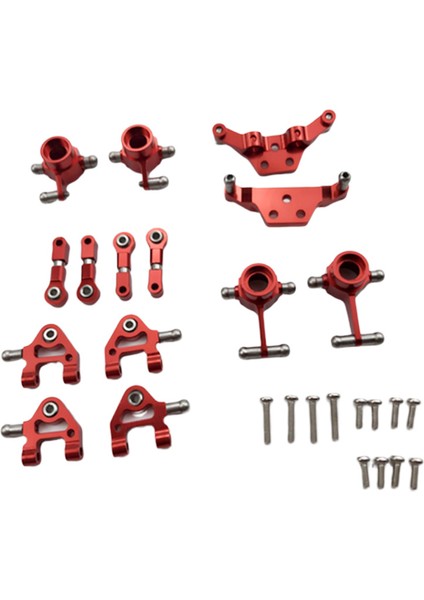 Metal Yükseltilmiş Parçalar Direksiyon Kupası Salıncak Kolu Plaka Seti P929 P939 K969 K979 K989 K999 1/28 Rc Araba, Kırmızı (Yurt Dışından)