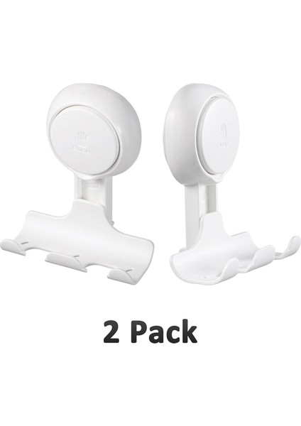Duş Tutucusu 2'li Paket, Vantuz Kancaları Güçlü Vakum Emme Kancaları Çıkarılabilir ve Tekrar Kullanılabilir Duş Kancaları (Yurt Dışından)