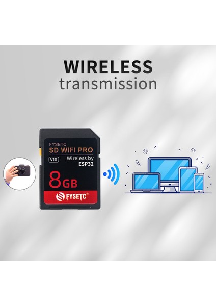Fysetc Sd Wıfı Pro 8gb Kartlı ESP32 Üzerinde Kablosuz Iletim Tabanı, 3D Yazıcı Için Yükleyici Desteği Websever (Yurt Dışından)