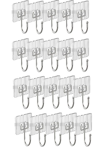 Ağır Hizmet Tipi 44LB (Max) Duvar Kancalarını Asmak Için Akrilik Yapışkan Yapışkanlı Kancalar Banyo, Mutfak Için Su Geçirmez 20 Paket (Yurt Dışından)