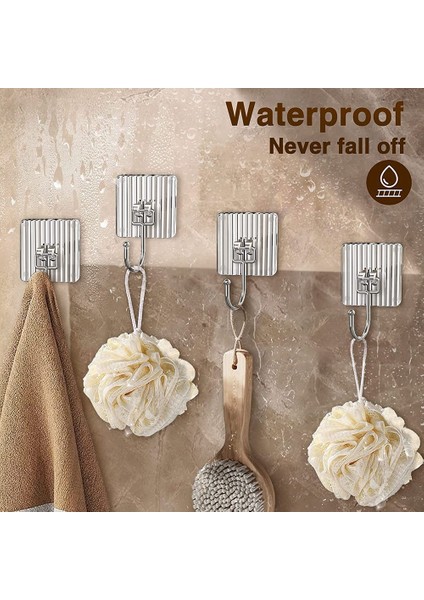 Ağır Hizmet Tipi 44LB (Max) Duvar Kancalarını Asmak Için Akrilik Yapışkan Yapışkanlı Kancalar Banyo, Mutfak Için Su Geçirmez 20 Paket (Yurt Dışından)