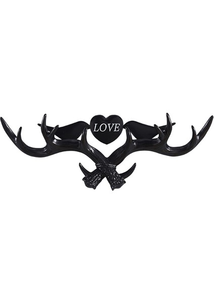 Love Geyik Kancası, Çantaları ve Anahtarları Delmeden Asmak Için Elbise Kancaları Dekoratif Kancalar, Siyah (Yurt Dışından)