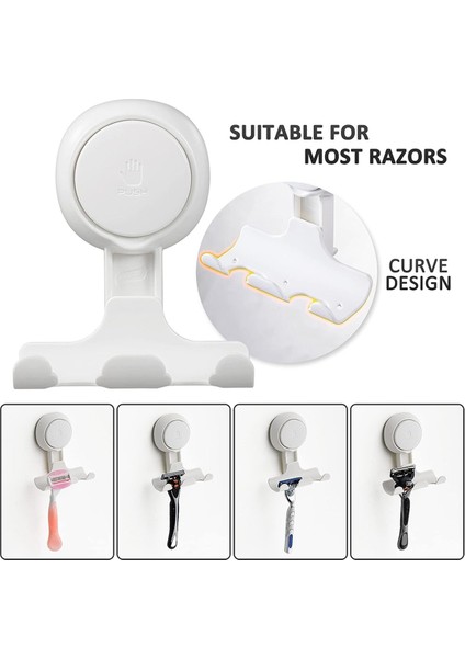 Duş Tutucusu 2'li Paket, Vantuz Kancaları Güçlü Vakum Emme Kancaları Çıkarılabilir ve Tekrar Kullanılabilir Duş Kancaları (Yurt Dışından)