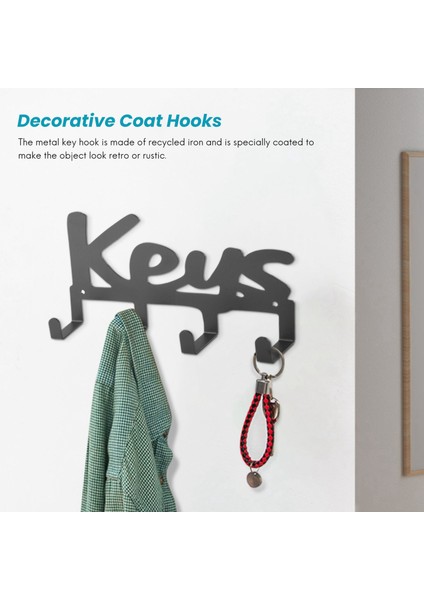 Duvara Monte Anahtarlık 4 Kanca, Vida ve Ham Tapalar Dahil, Dökme Demir "anahtarlar" (Yurt Dışından) fiyatları