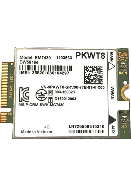 EM7430 DW5816E 4g Lte Modülü GOBI6000 7280 7285 7290 7389 7390 7480 7490 E7470 Cat6 DW5811E (Yurt Dışından)