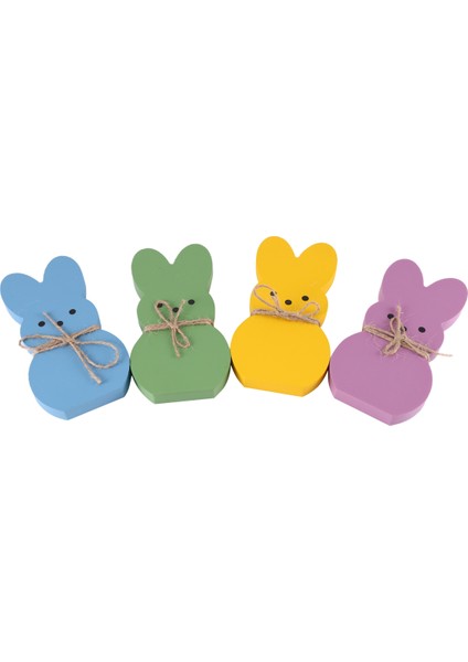 Dekor, 4 Peep Katmanlı Tepsi Tabelası Seti Centerpieces Ahşap Bahar Tavşan Şekilli Masa Süslemeleri (Yurt Dışından)