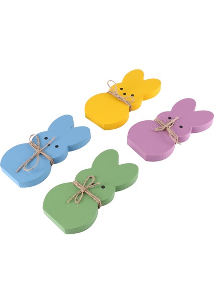 Dekor, 4 Peep Katmanlı Tepsi Tabelası Seti Centerpieces Ahşap Bahar Tavşan Şekilli Masa Süslemeleri (Yurt Dışından)