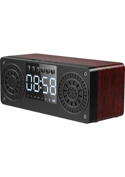 Stereo Subwoofer Bluetooth Hoparlör Fm Radyo Taşınabilir Hoparlörler Mp3 Çalma Süper Bas Hoparlör Bilgisayar Sütunu Kahverengi (Yurt Dışından)