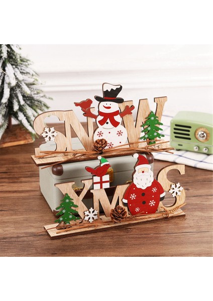 Noel Süsleri Ahşap Dekor Aile Partisi Noel Atmosferi Düzeni Noel Için Noel Süsleri (Yurt Dışından)